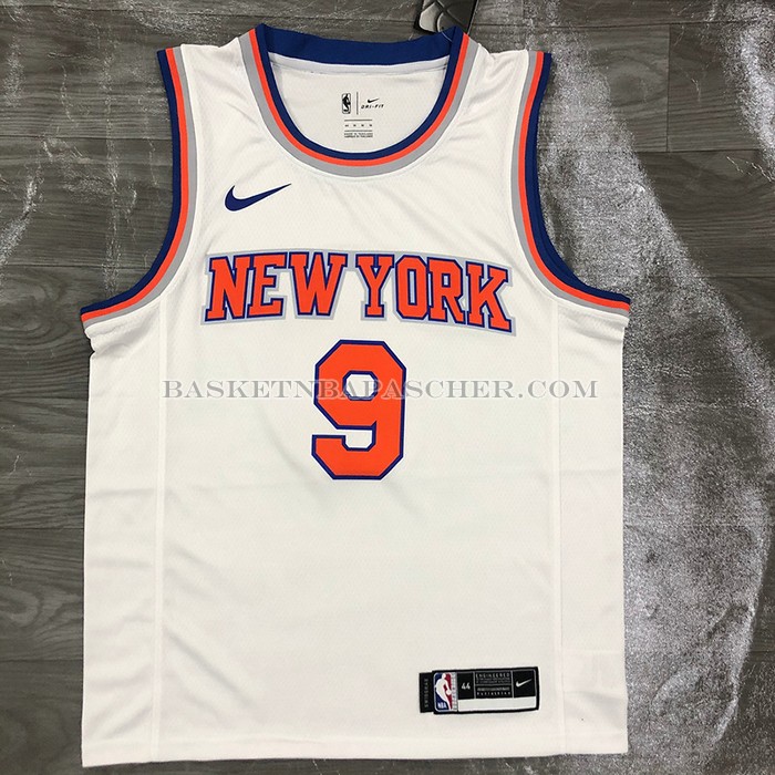 Maillot New York Knicks Rj Barrett NO 9 Association Blanc